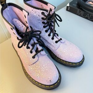Dr. Martens Light Pink Speckled Combat Boots